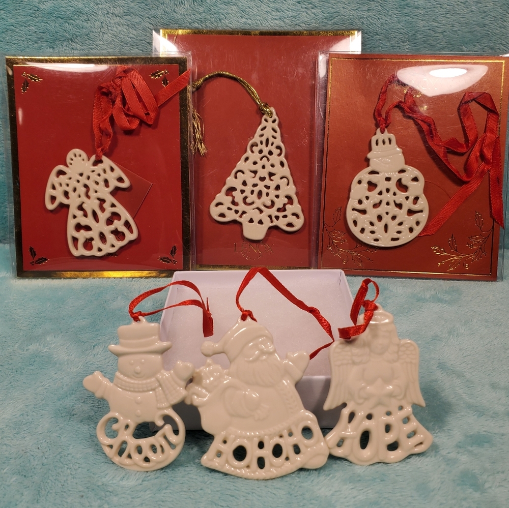 6 Piece Lenox Pierced Christmas Bag Charms